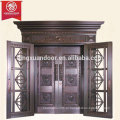 Коммерческий или жилой дом Бронзовая дверь, простой современный дизайн Двустворчатая качающаяся медная одетая дверь